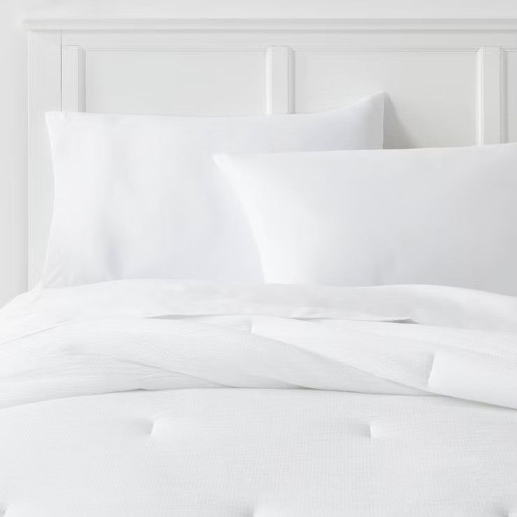 Twin/Twin Extra Long Microfiber Micro Texture Comforter White - Room Essentials™ | Target