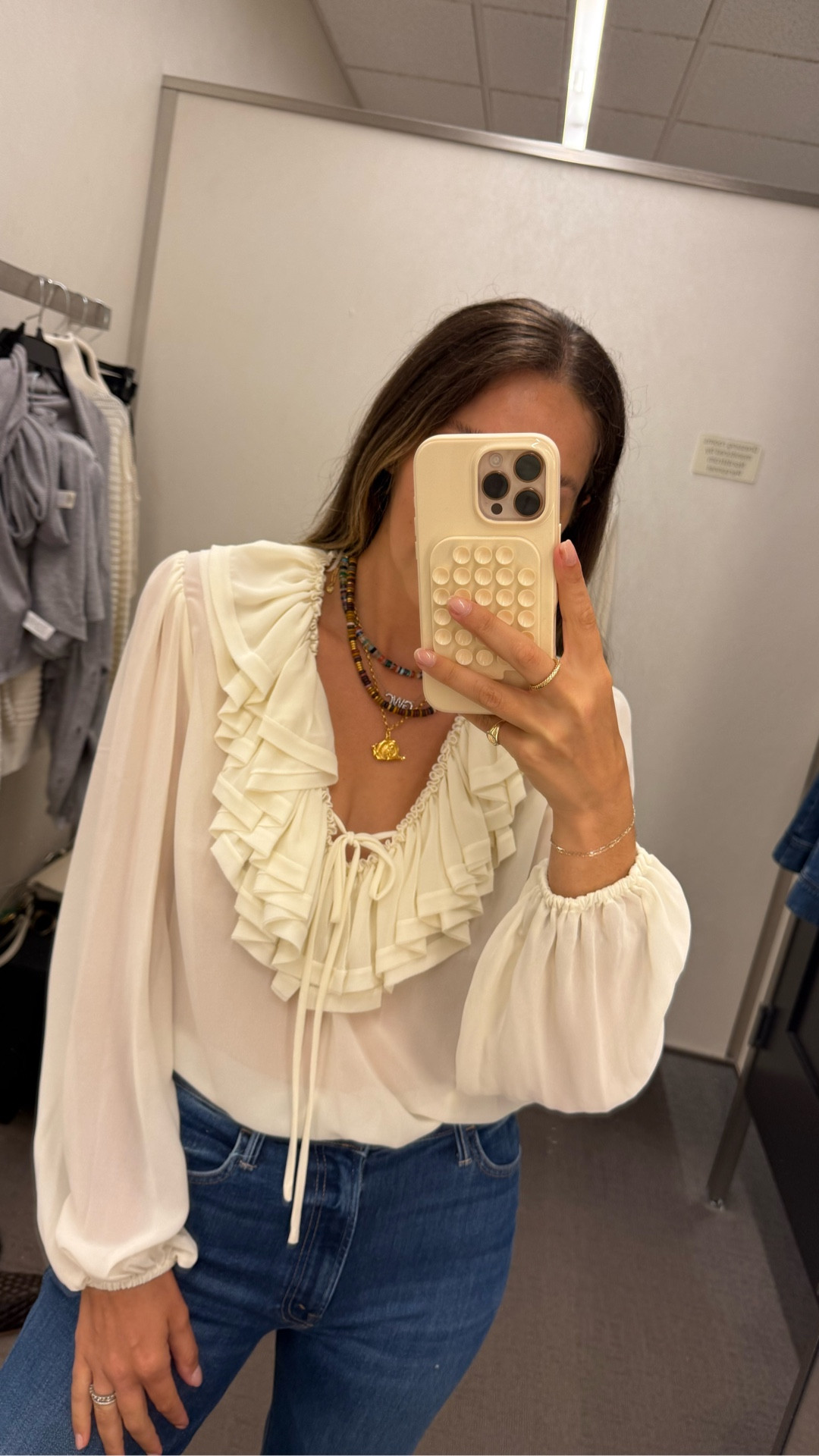 Under $50 sheer blouse on Nordstrom anniversary sale. Runs true to size. 

#LTKFindsUnder50 #LTKSaleAlert #LTKFindsUnder100