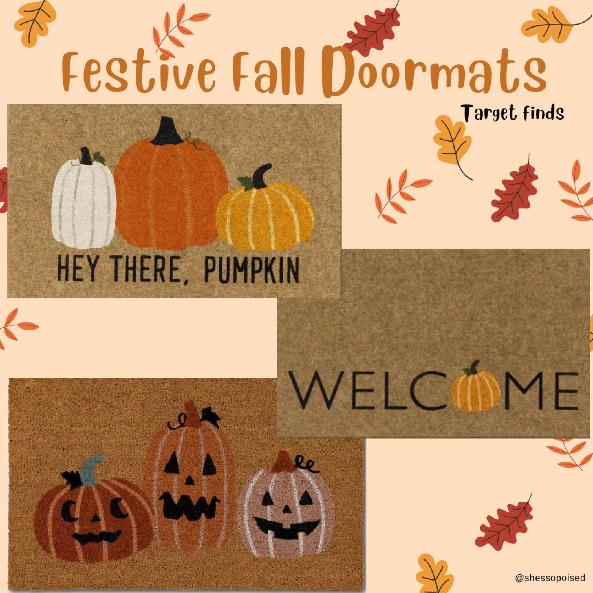 Cute Fall and Halloween themed outdoor doormats from Target  

#LTKSeasonal #LTKHalloween