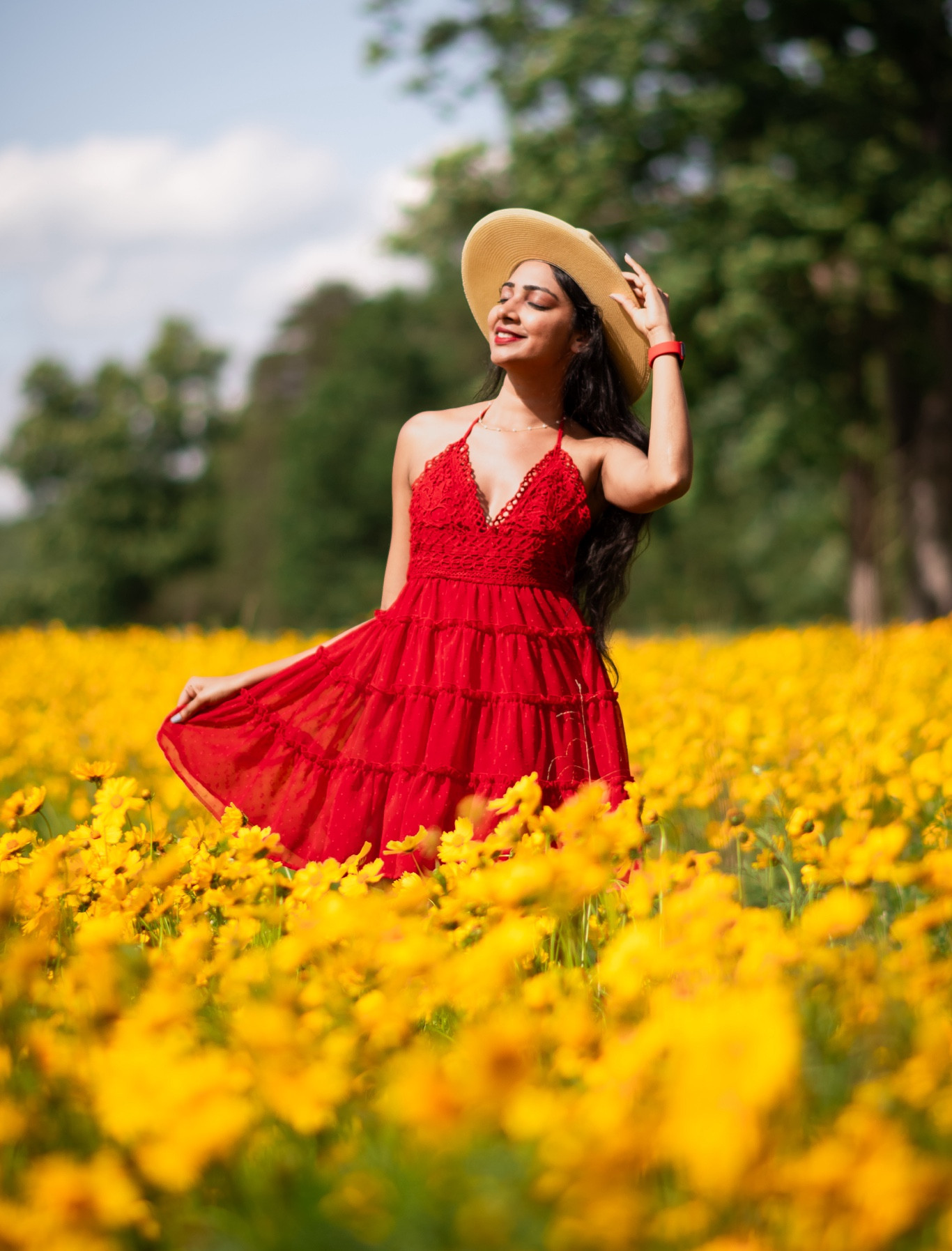 Summer vibes in a field of flower field 🌼❤️

Summer outfit, spring outfit, red dress, backless dress , tie back dress, sun hat, wide brim fedora, outfit inspiration, ootd

#LTKtravel #LTKSeasonal #LTKitbag