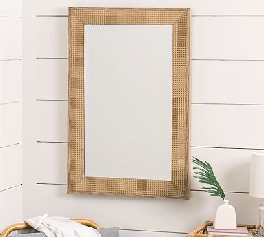Rosarito Fir &amp; Rattan Frame Wall Mirror 24" x 36" | Pottery Barn (US)