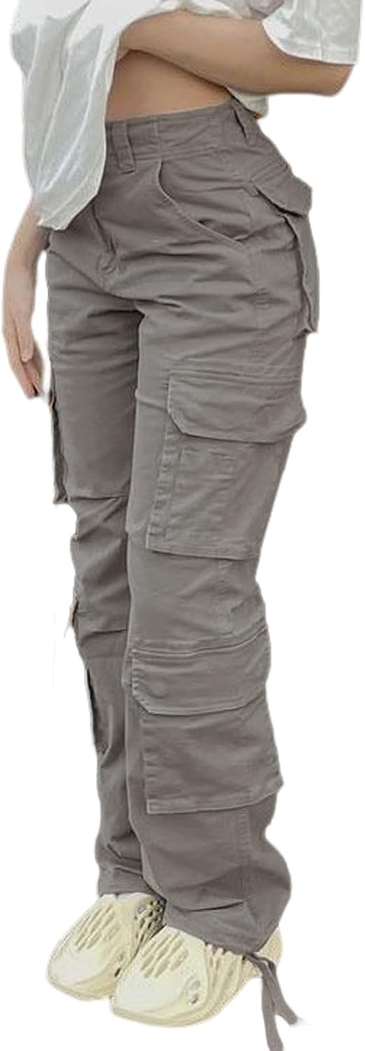 Viatabuna High Waisted Cargo Pants for Women Baggy Y2k Straight Leg Pants | Amazon (US)