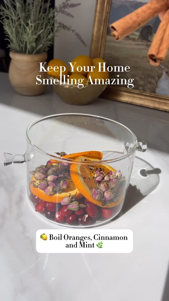 ✨Here are some easy ways to make your house smell amazing:

🫧Simmer water with sliced citrus, cinnamon sticks, and mint 🍋🌿
✨Place essential oil drops on cotton balls and hide them around the house 🪻#
🪻 Use Essential Oil on Light Bulbs: Dab a drop of essential oil on a cool light bulb; when it heats up, it will release a gentle fragrance.
💫 Dryer Sheets in Vents: Tuck a dryer sheet in your air vents for a subtle, whole-house scent boost.
🪻use essential oil when moping floors and add it to laundry 🧺
🍨Bake vanilla or almond extract in the oven on low heat for a sweet aroma.
🍋 Use a diffuser with essential oils like lavender, eucalyptus, or citrus.
🌸 Add fresh flowers to your rooms for a natural, gentle fragrance.
🕯️Light a scented candle or incense to fill the air with a cozy scent
🪻Mist pillows, bed linens, and curtains with a lavender or eucalyptus linen spray for a cozy, inviting scent
☕️ Coffee Beans: Place coffee beans in a bowl with a tea light nestled in the center; as the candle warms, the aroma of coffee fills the room.
🍂 Reed Diffusers: Set up reed diffusers in high-traffic areas for continuous, low-maintenance fragrance.
 🍎Dried Fruit Garland: Make a garland with dried oranges, cinnamon sticks, and bay leaves to hang in the kitchen or near the entryway.
🪴 Houseplants: Keep fragrant plants like jasmine or gardenia indoors to naturally purify the air
#clean #cleaning #cleaninghacks #cleaningmotivation #cleaningtips #home