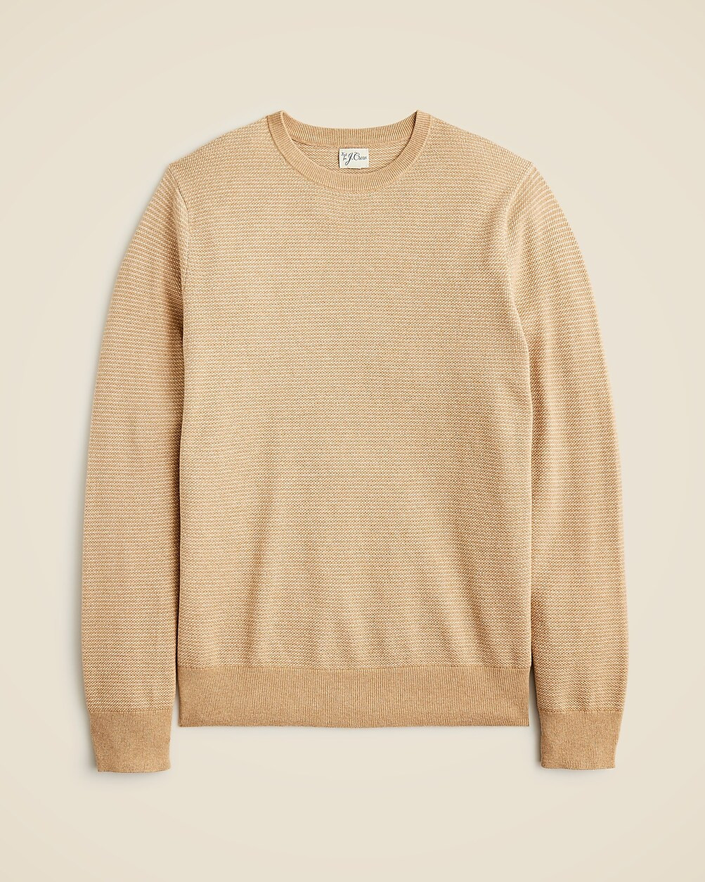Cotton piqué-stitch crewneck sweater | J. Crew US