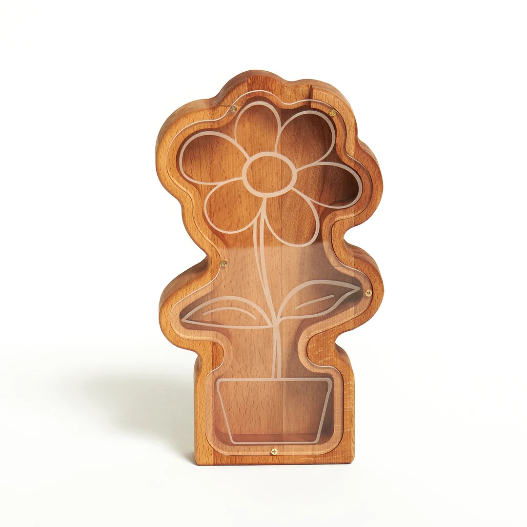 Daisy Flower Plant Piggy Bank, Animal Bear Coin Bank, Handmade Newborn Gift for Kids Girls, Rocke... | Etsy (US)