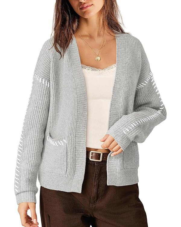 Yanekop Womens Chunky Cardigan Sweaters Oversized Open Front Cardigan Casual Cable Knit Sweater T... | Amazon (US)