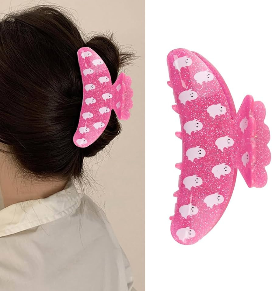Halloween Hair Clips Funny Pink Ghost Claw Clips for Girls Thick Thin Hair Strong Hold Non-Slip H... | Amazon (US)