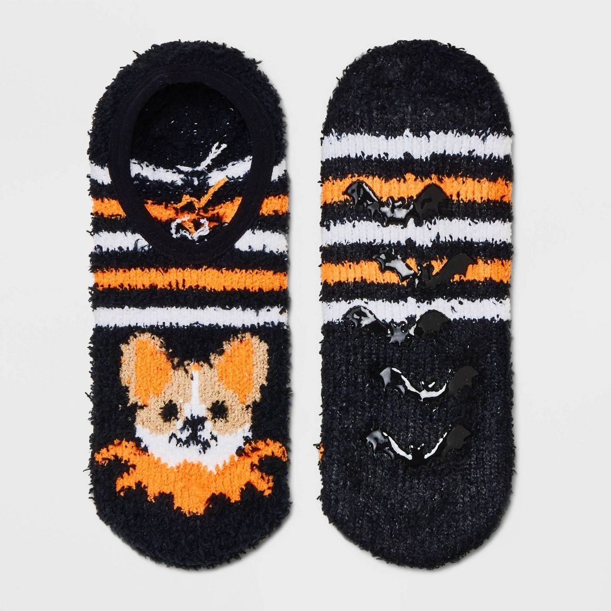 Women's Corgi Cozy Halloween Pull-On Liner Socks with Grippers - Hyde & EEK! Boutique™ Black/Or... | Target