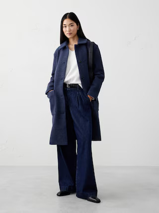 Knit Long Mac Coat | Banana Republic Factory