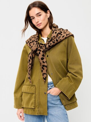 Oversized Rib-Knit Triangle Scarf | Old Navy (US)