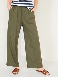 High-Waisted Linen-Blend Wide-Leg Pants for Women | Old Navy (US)