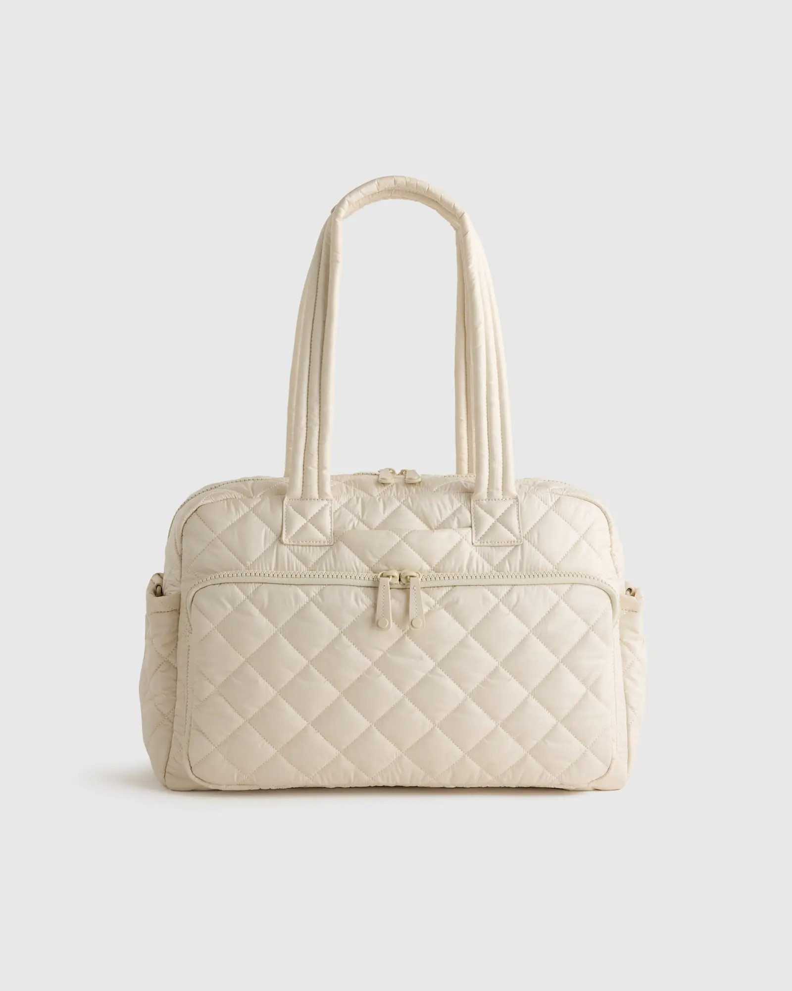 Quilted Duffle Bag in Linen White | Quince
