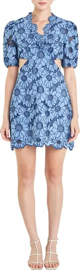 Floral Eyelet Cutout Minidress | Nordstrom
