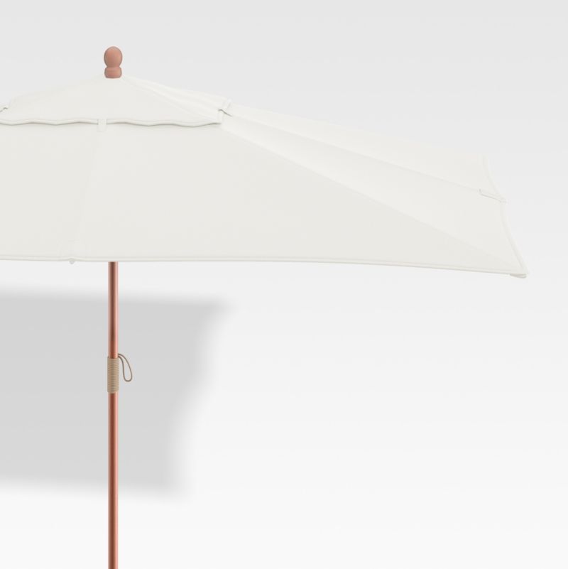 Rectangular Sunbrella White Sand Outdoor Patio Umbrella with Eucalyptus Frame + Reviews | Crate &... | Crate & Barrel