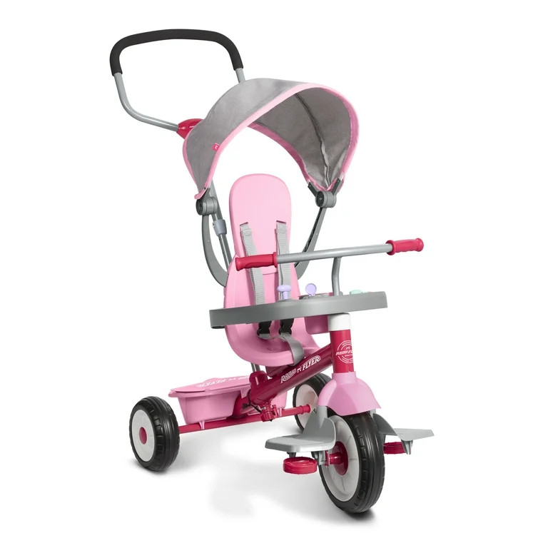 Radio Flyer , Stroll 'N Trike 4 en 1 con Bandeja de Actividades, Rosa y Gris, Triciclo para Niña... | Walmart (US)