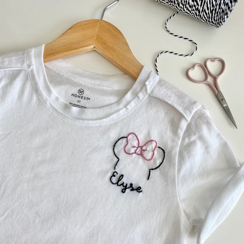 Organic Cotton Custom Embroidered Minnie  Mickey Toddler / | Etsy | Etsy (US)