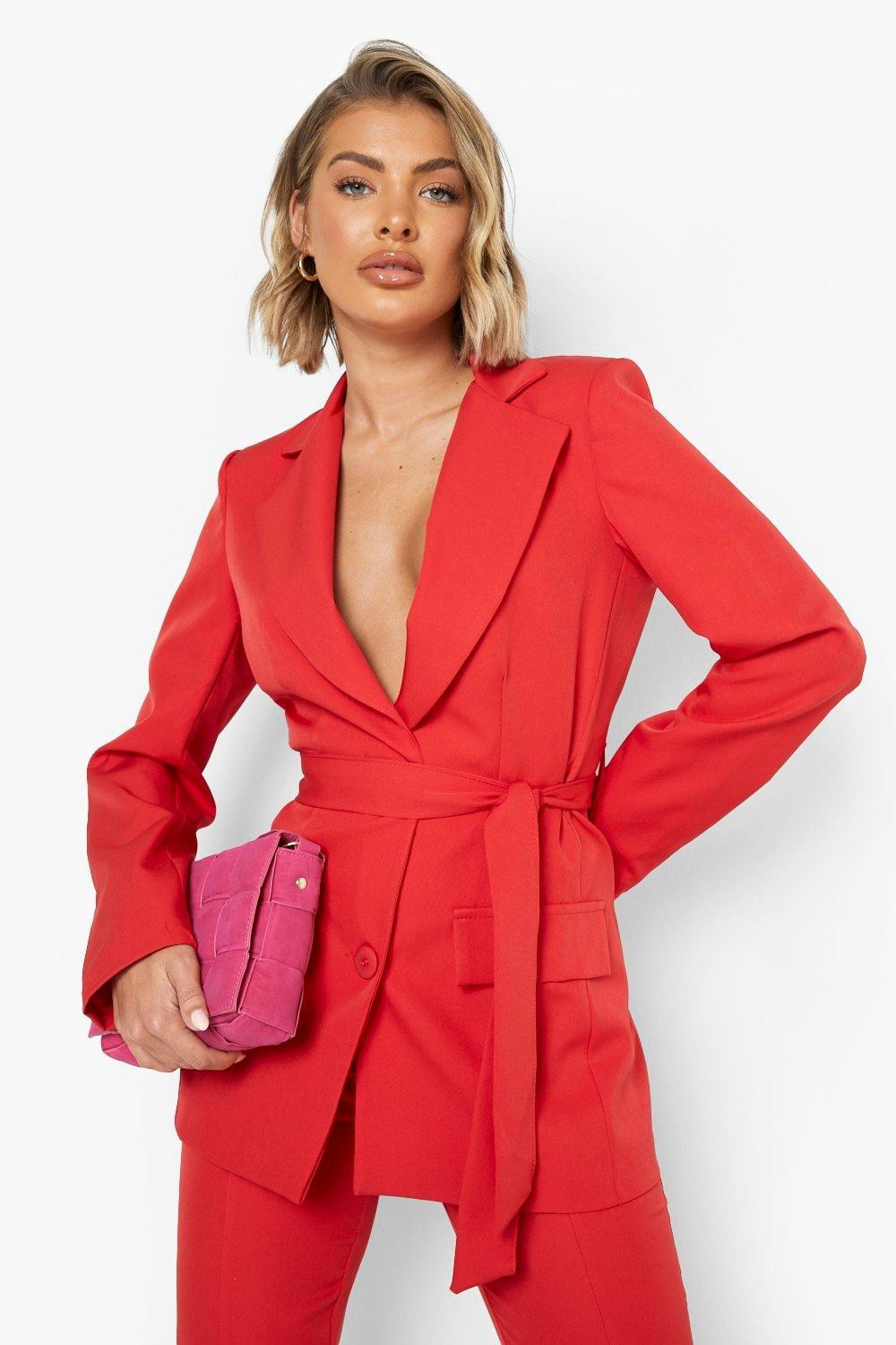 Fitted Tie Waist Tailored Blazer | Boohoo.com (UK & IE)