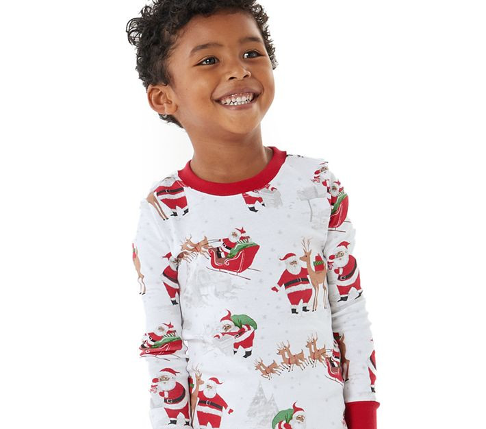 Heritage Santa Organic Pajama Set | Pottery Barn Kids | Pottery Barn Kids