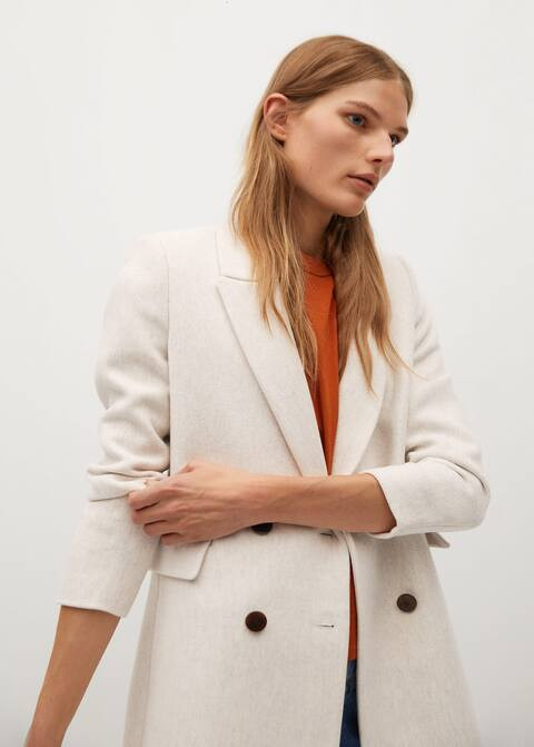 Double-breasted wool coat | MANGO (US)