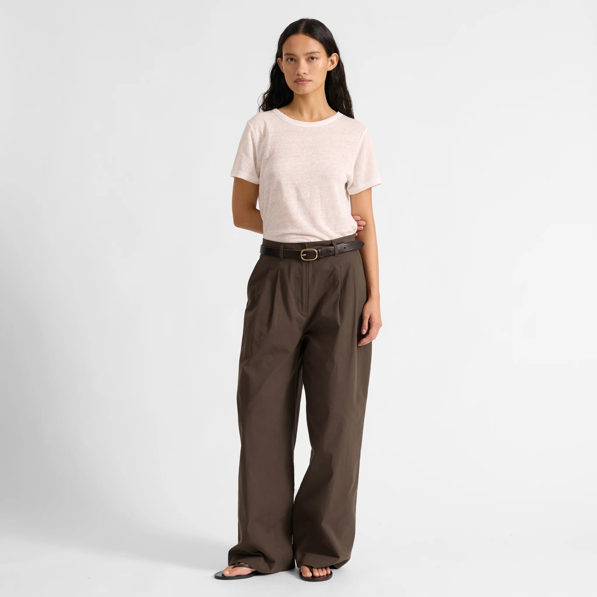 Pleat Front Wide Leg Trousers | Albaray