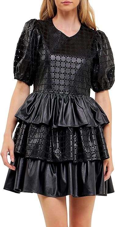 Faux Leather Mini Dress | Amazon (US)