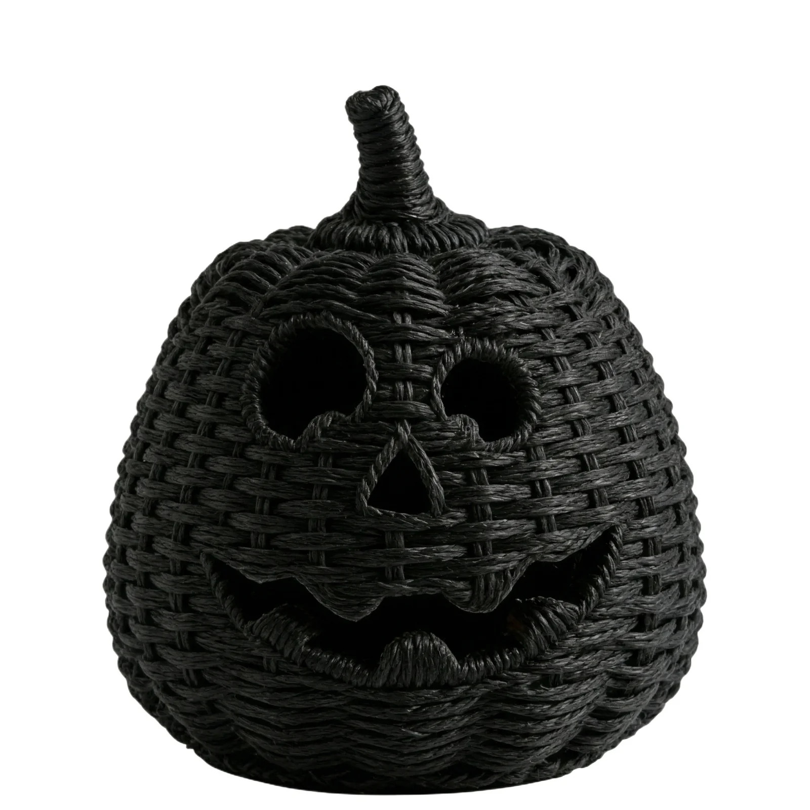 Mskk 10" Black Handwoven Pumpkin Halloween Decoration, Rattan Pumpkin Light Ornament, Halloween D... | Walmart (US)