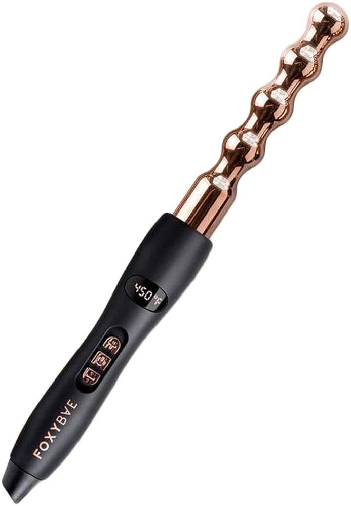 FoxyBae Rose Gold Pearl Curling Wand - Auto Shut Off Feature - Professional Curling Wand - Temper... | Amazon (US)
