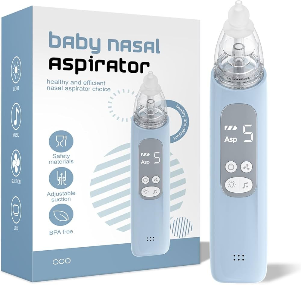 Baby Nasal Aspirator, Electric Nose Sucker with 5 Levels Suction, Soothing Light & Nursery Rhymes | Amazon (US)