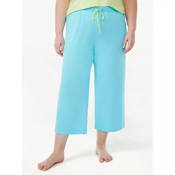Joyspun Women's Woven Cropped Pajama Pants, Sizes S to 3X - Walmart.com