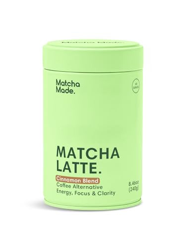 Matcha Made Cinnamon Flavored Matcha Powder | 8.46oz (240g) Resealable Tin | 60 Servings Premium Japanese Green Tea | Sweetened with Organic Sugar | Perfect for Lattes, Smoothies, and Baking | Rich in Antioxidants and Energy Boosting | Amazon (US)