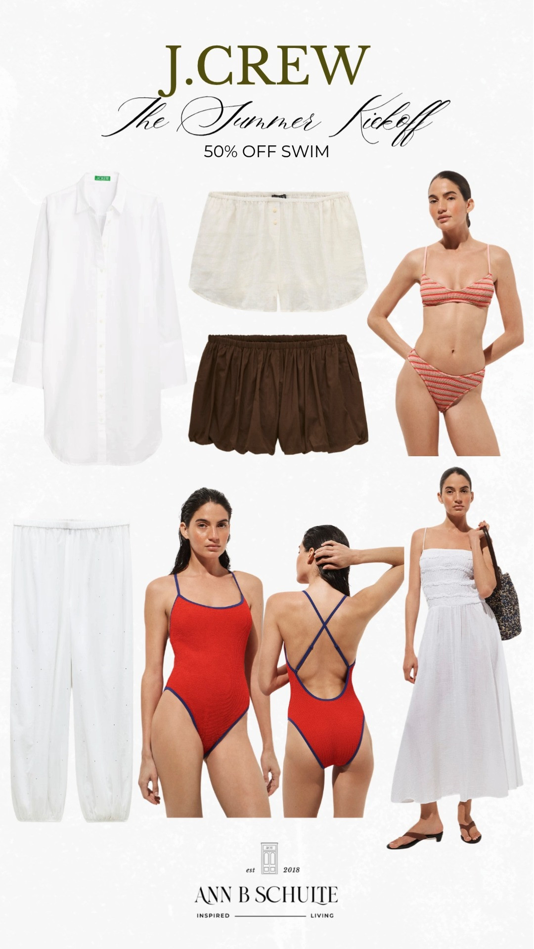J.Crew summer kickoff is making pool days look extra polished with 50% off swim styles perfect for beach trips and sunny escapes. ☀️👙🌊 #JcrewStyle #Swimwear #BeachStyle #VacationOutfits #SummerFashion #PoolsideStyle #ResortWear #ClassicStyle #LTKsale #CoastalFashion 

 #LTKootd #LTKSaleAlert #LTKSwim