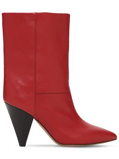 Isabel Marant - 90mm locky leather ankle boots - Red | Luisaviaroma | Luisaviaroma
