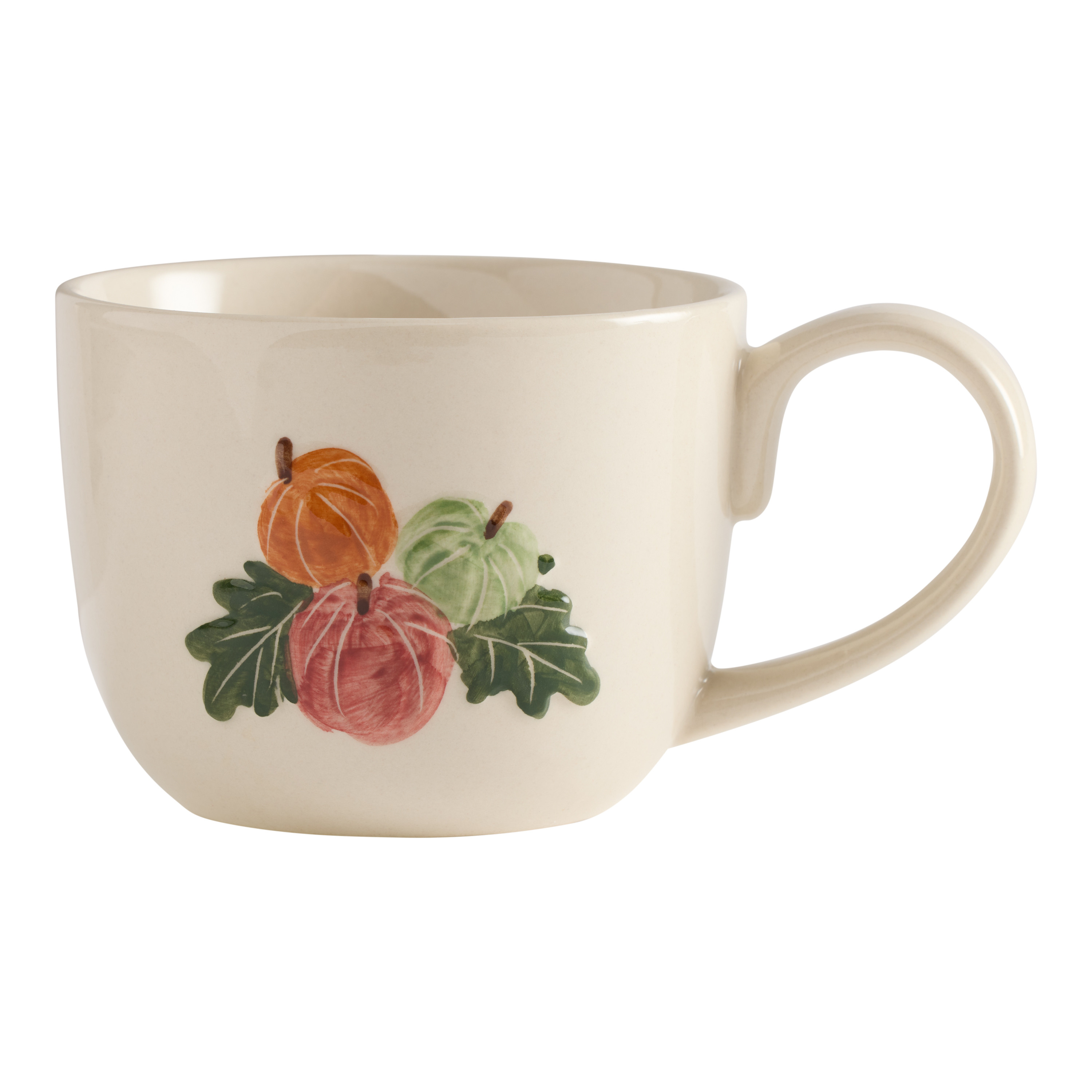 Cream Fall Foliage Hand Painted Ceramic Mug | World Market