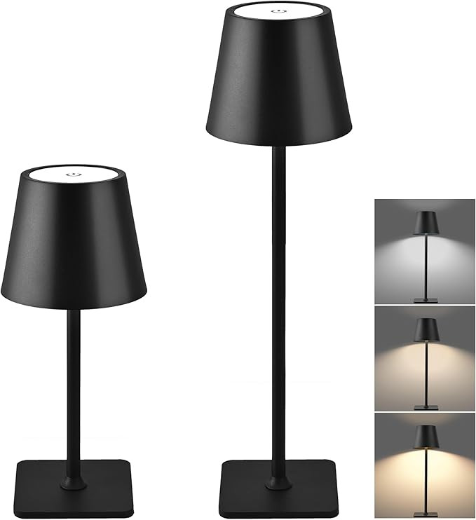 2 Packs Cordless Table Lamp, Rechargeable lamp Portable, 5200mAh Battery Operated Lamp, 3 Color S... | Amazon (CA)