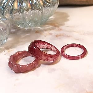 Viva Joya 24-30pcs Resin Rings, Plastic Rings Acrylic Rings for Women Teen Girls, Chunky Aestheti... | Amazon (US)