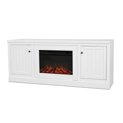 Bernadette Slim Electric Fireplace TV Stand in White by Real Flame | Target