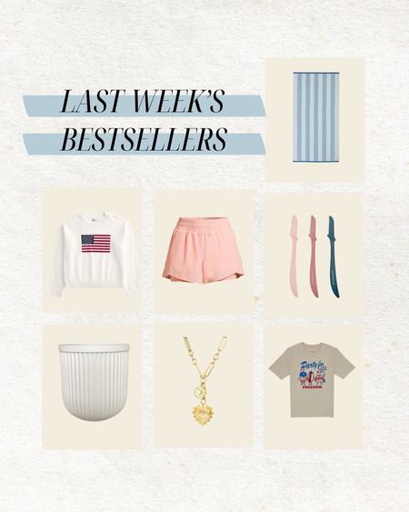 Last weeks bestsellers 🫶🏼

Gym shorts, running shorts, flag sweater, beach towel, striped towel, Walmart find, kids Fourth of July shirt, boys tee, face razor, face exfoliator, white planter, pottery barn dupe, Fourth of July sweater, Fourth of July outfit, gold necklace, Christine Andrew 

#LTKFitness #LTKFindsUnder100 #LTKHome
