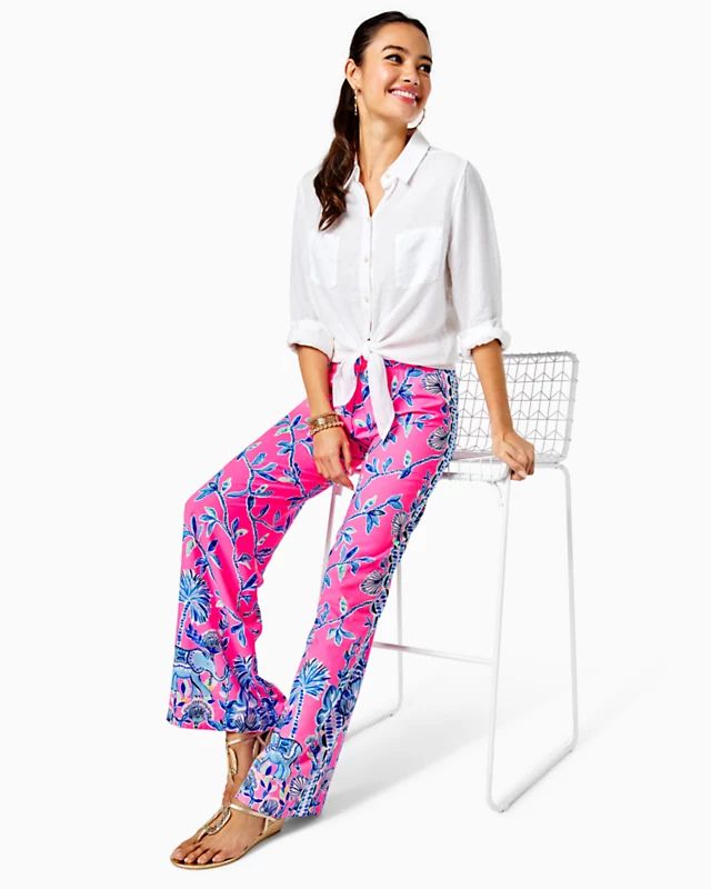 33" Bal Harbour Mid-Rise Palazzo Pant | Lilly Pulitzer