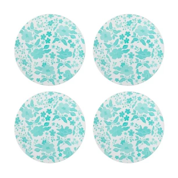 The Pioneer Woman by Corelle 4-Piece Salad Plate Set, Evie, Teal | Walmart (US)