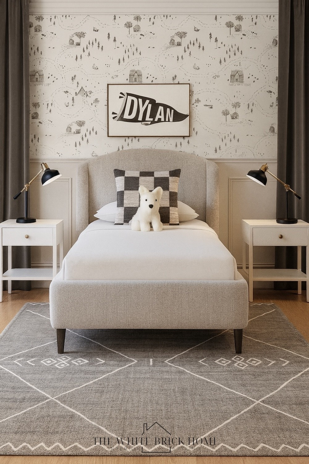 This modern kids bedroom design blends sleek, modern kids furniture with whimsical motifs in this fun wallpaper. Together they create a charming, modern aesthetic for a kiddos bedroom! 
🖤🖤
Kids room, kids bedroom, bedroom, bed, boys room, boys bedroom, boys room wallpaper, neutral kids room, boys room rug, boys room bed, boys room curtains, boys room nightstand, boys room lighting, boys room lamp, boys room wall art, boys room curtains, boys room theme, boys room decor, boys room finds, home decor, kids decor, boys room design, modern kids room, modern bedroom ideas, wall art, kids room wall art, kids room bedding, Etsy, Wayfair, crate and kids 


#LTKHome #LTKStyleTip #LTKKids