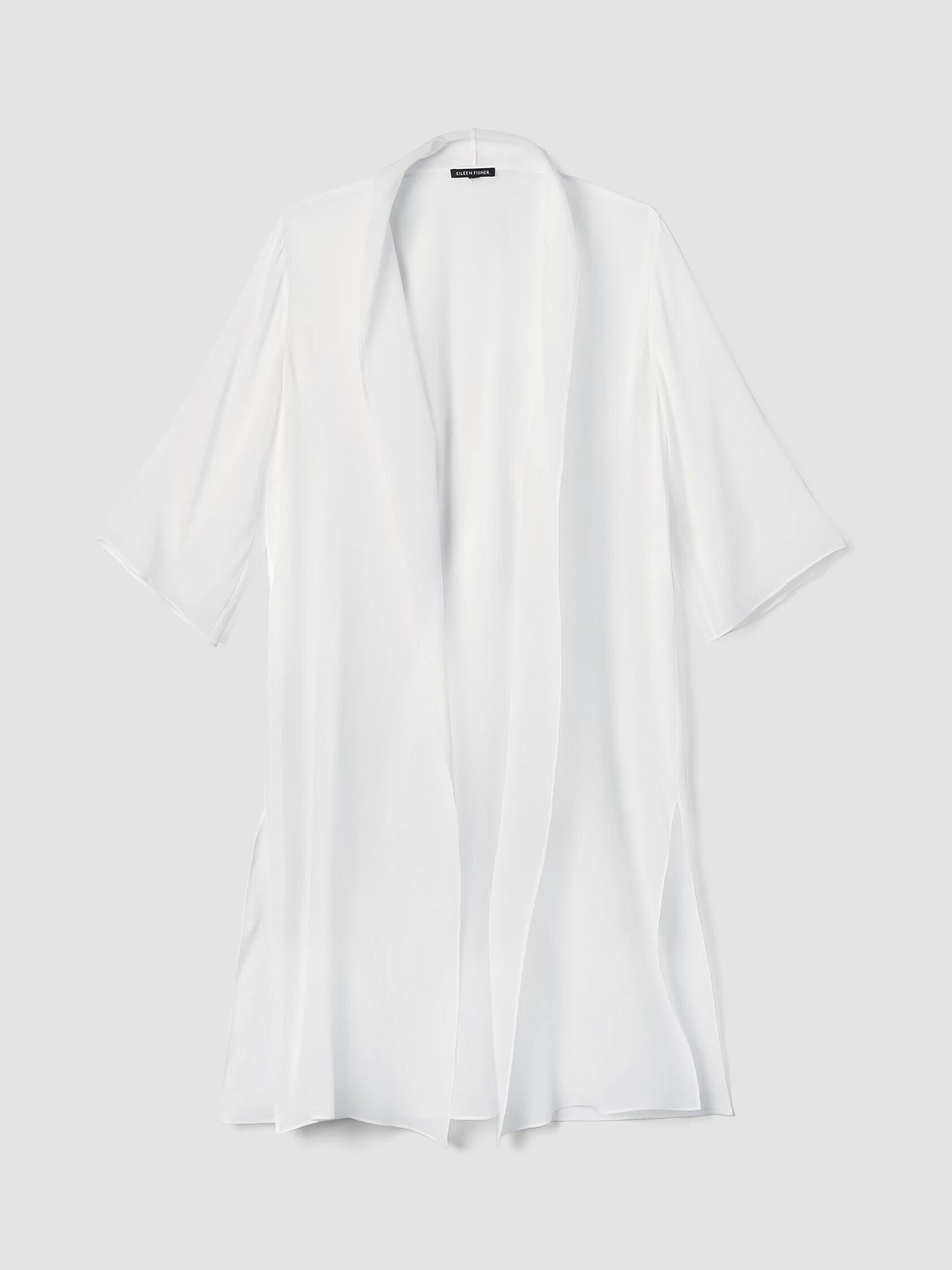 Sheer Silk Georgette High Collar Jacket | Eileen Fisher