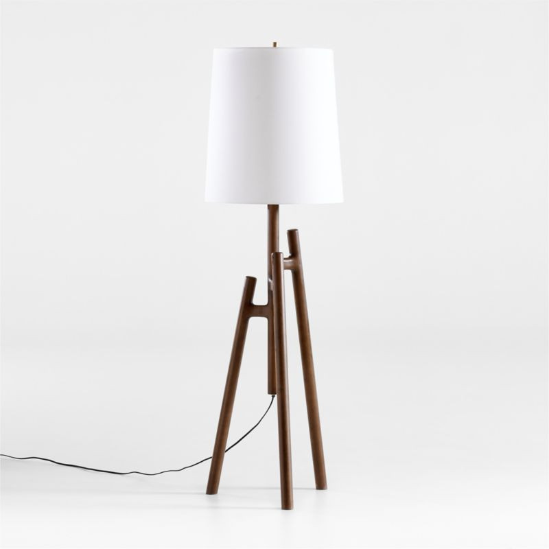 Lockeland Walnut Tripod Floor Lamp + Reviews | Crate & Barrel | Crate & Barrel