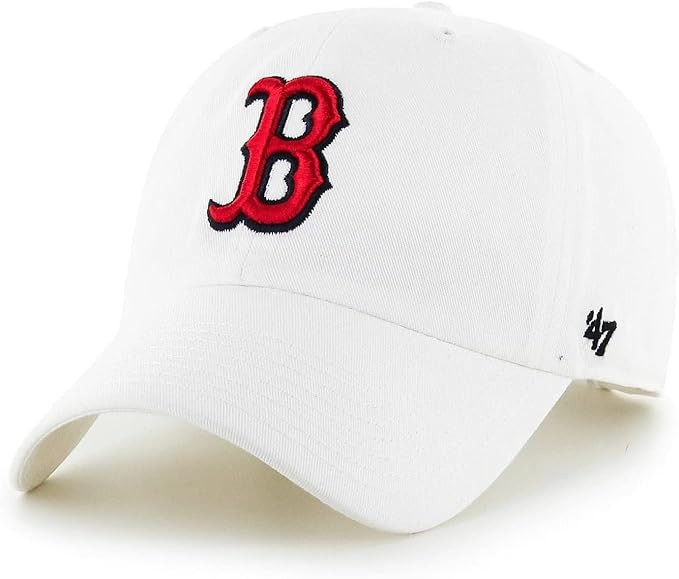 47 MLB White Team Color Primary Logo Clean Up Adjustable Strap Hat Cap, Adult One Size Fits All | Amazon (US)