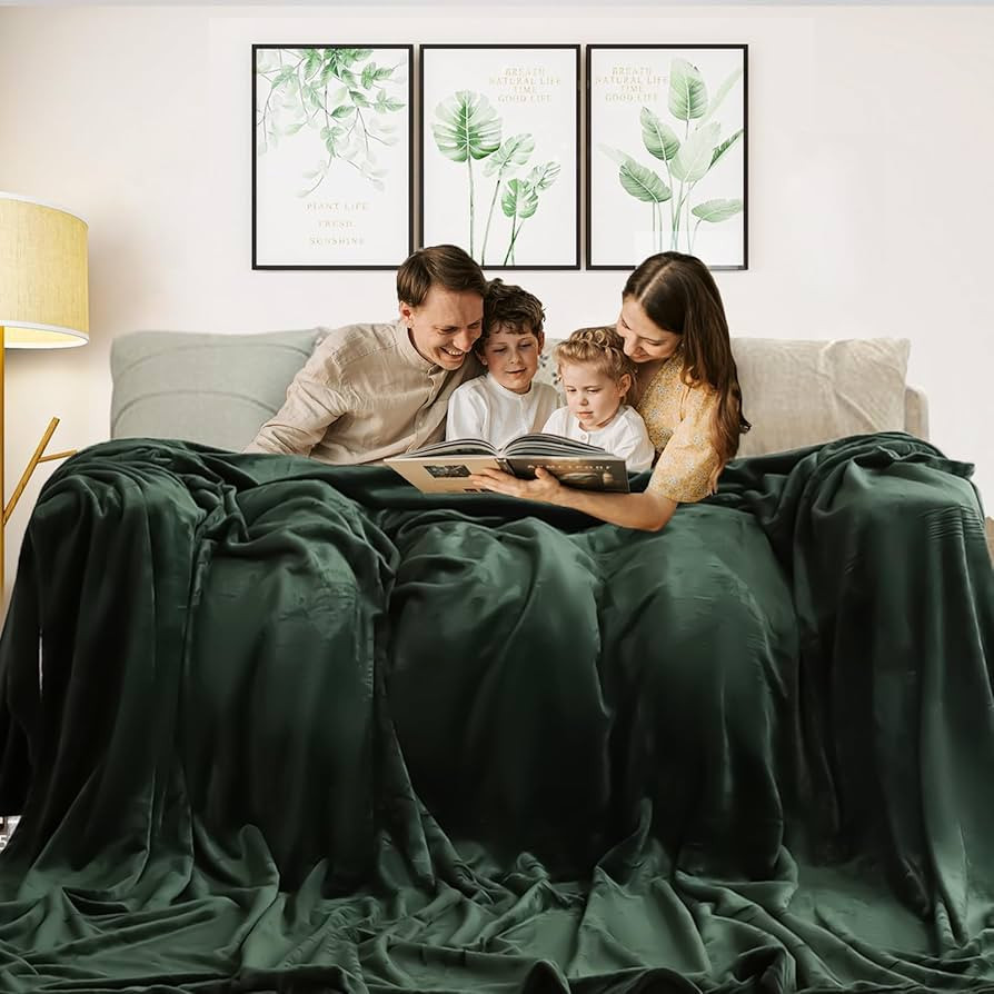 Excervent Solid Oversized Flannel Fleece Blanket (120x120 inches, Olive Green) Cozy Throw Blanket... | Amazon (US)