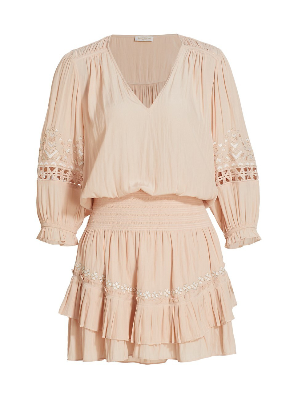 Annadele Ruffled V-Neck Minidress | Saks Fifth Avenue