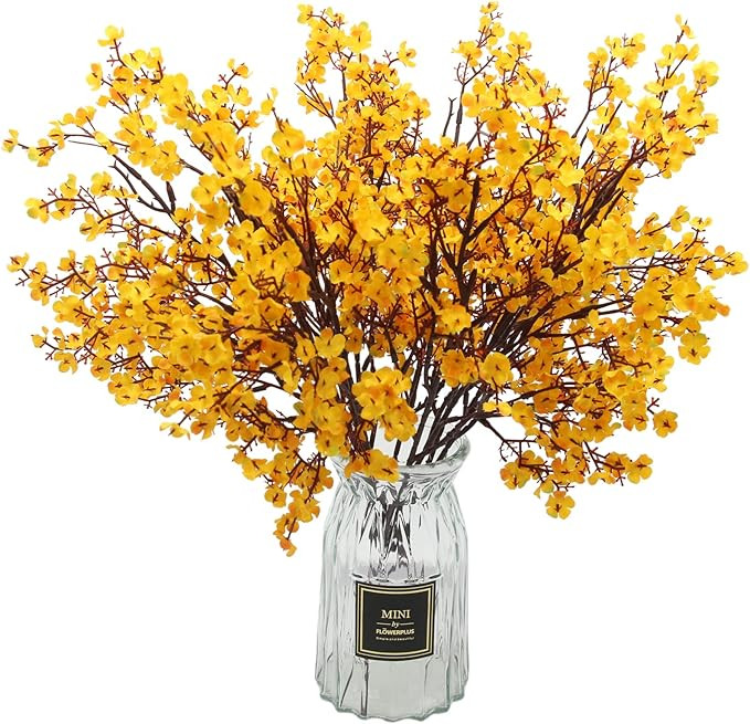 Hananona 10 Pcs Babys Breath Artificial Flowers Orange Fake Silk Gypsophila Flowers for Fall Home... | Amazon (US)