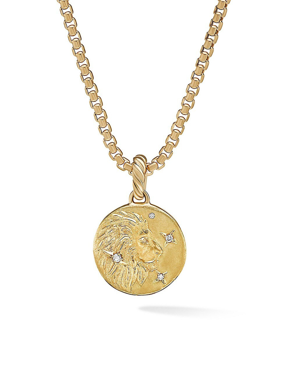 Women's Capricorn Amulet in 18K Yellow Gold with Diamonds, 28.7mm - Leo - Size 0 | Saks Fifth Avenue