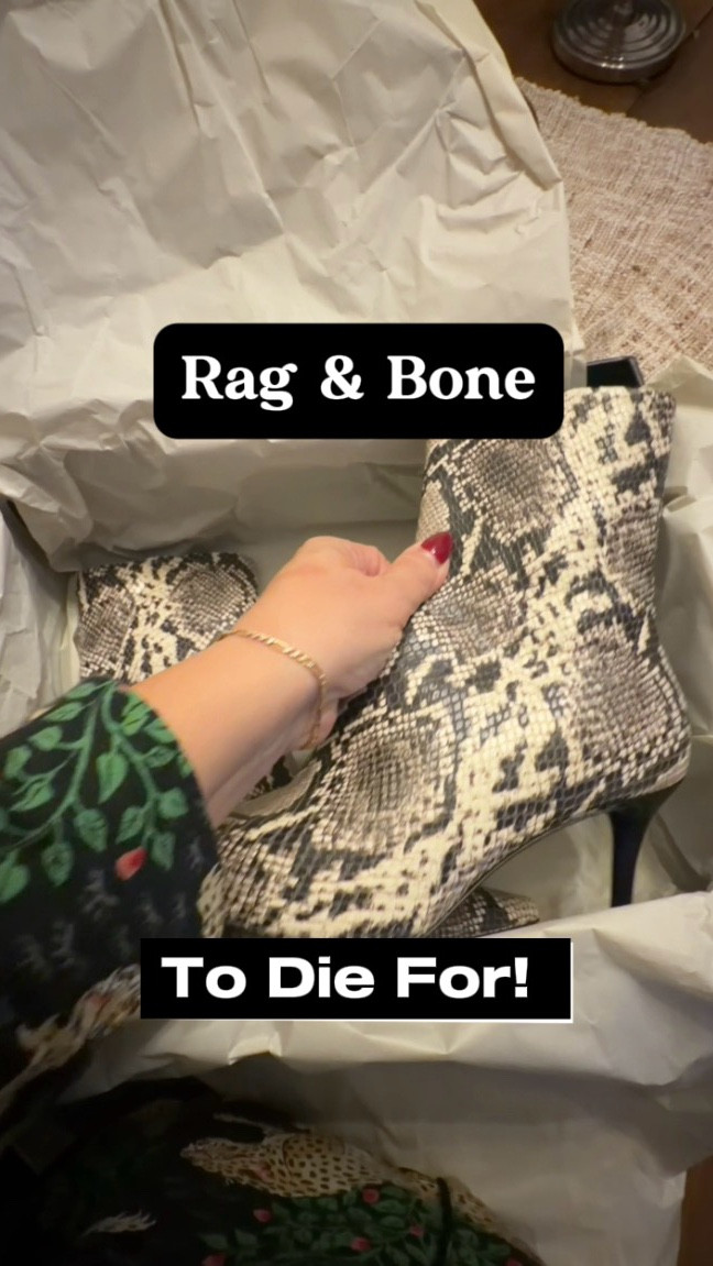 Rag & Bone

They’re definitely an investment piece, but the craftsmanship truly shows, the snakeskin-embossed leather, the sculpted glove-like fit, the sleek pointed toe… everything feels elevated and timeless.

Even with my wide feet, I was able to wear them all night (I probably could’ve sized up half a size — I’m normally a 7.5). But the dual-layer OrthoLite® foam insole really made a difference. They look like a high-fashion stiletto but feel surprisingly supportive.

If you’ve been looking for a stunning statement boot that’s chic, modern, and comfortable enough for real life, these are absolutely gorgeous.

Details:
• 100% leather upper & lining
• Leather sole
• Sculpted for a glove-like fit
• Easy side zip
• OrthoLite® dual-layer comfort insole
• Professional leather clean only

Timeless, sleek, and truly stunning in person. 

Sustainability Efforts

• rag & bone partnered with the Blue Jeans Go Green program to recycle old denim into insulation.

• They launched a Quality Guaranteed program focused on longevity, offering refunds or replacements for defective pieces to encourage long-lasting wardrobes.

#ragandbone
#ragandboneboots
#ankleboots
#python
#printfresh
#printfreshpjs
#organicpajamas
#organiccottonpj


#LTKGiftGuide #LTKSeasonal #LTKShoeCrush