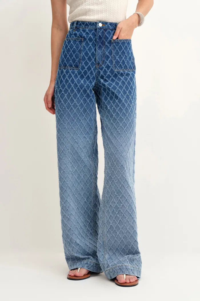 Natalie Gradient Jeans in Jacquard Denim | Fabrique