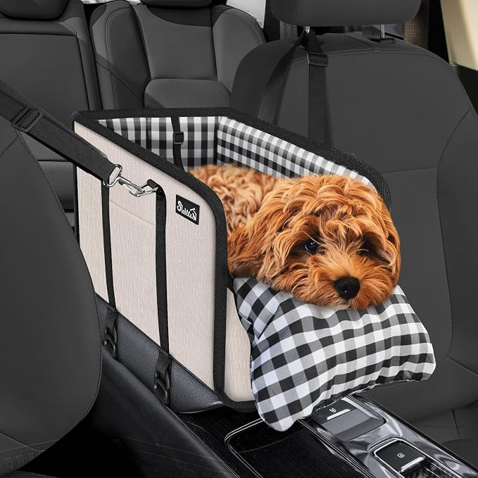 SlowTon Console Dog Car Seat, Dog Booster Seat for Small Dogs Under 11lbs | Amazon (US)